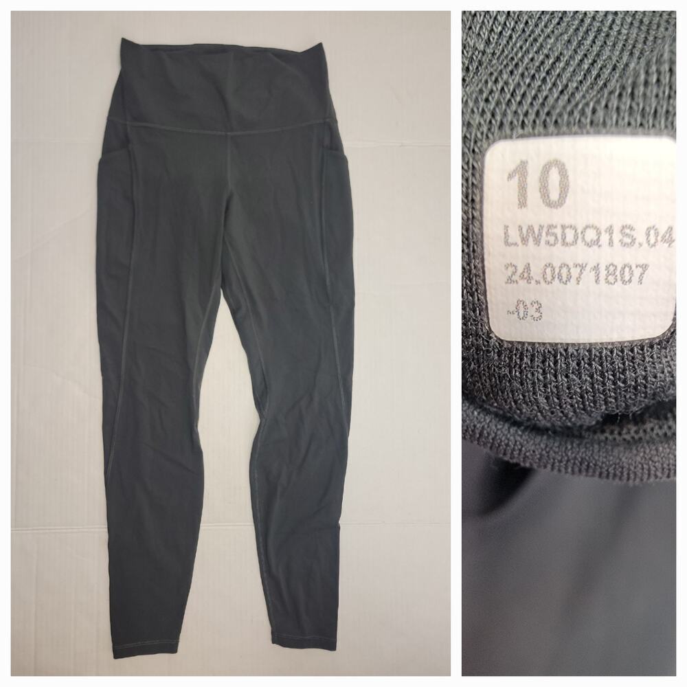 Lululemon Align Leggings SZ 10 High Rise Pants With Pockets Gray 28" Ins W5DQ1S